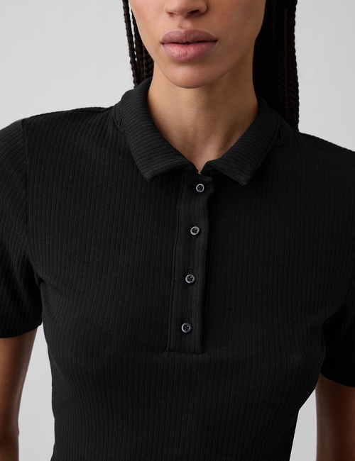 Ribbed Polo Shirt