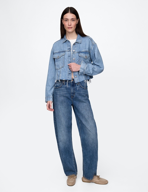 UltraSoft Relaxed Cropped Icon Denim Jacket