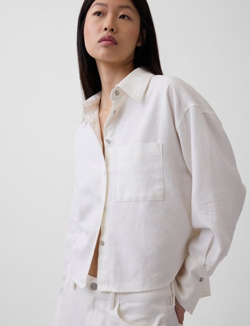 Linen-Cotton Oversized Shirt