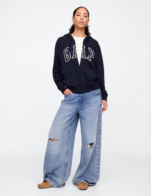 Relaxed Gap Logo Zip Hoodie