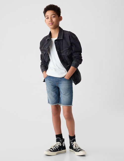 Kids Slim Denim Pull-On Shorts with Washwell