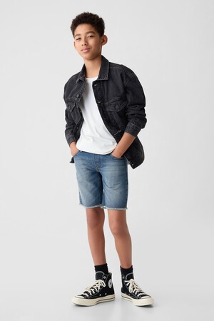 Kids Slim Denim Pull-On Shorts with Washwell