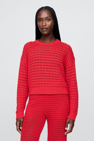 COTTON CROCHET CREW PO