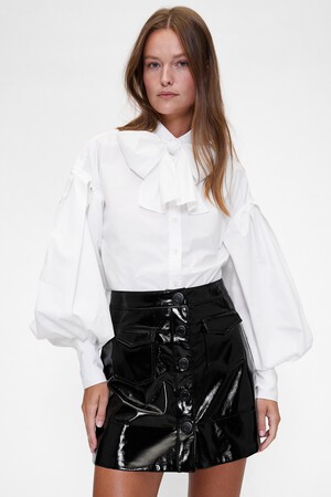 GAP STUDIO POPLIN PUSSYBOW BLOUSE POPLIN