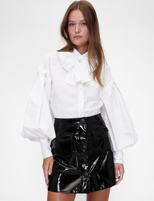 GAP STUDIO POPLIN PUSSYBOW BLOUSE POPLIN