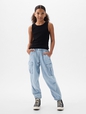 Kids Denim Cargo Parachute Pants