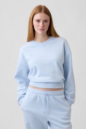 Oversized Wedge V-Neck Sweatshirt