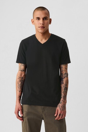 Cotton Jersey V-Neck T-Shirt