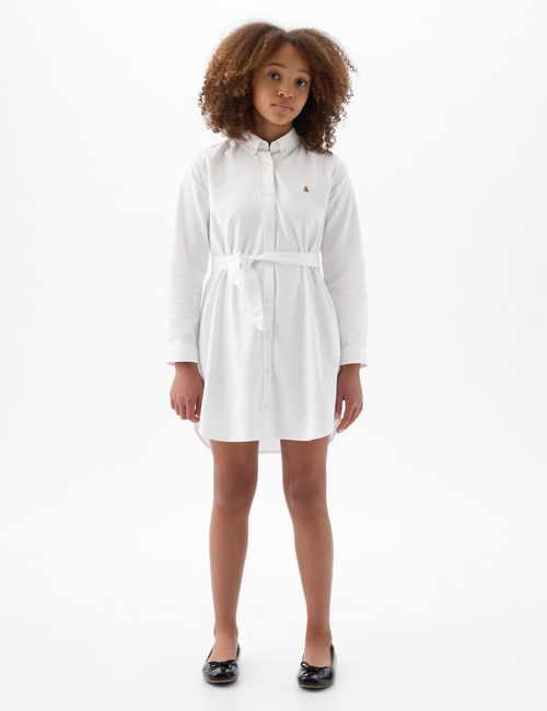 فستان بنمط قميص بحزام للأطفال
