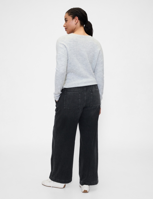 V-PULL ON WIDE LEG BLACK TIERRA