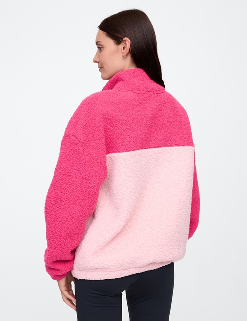 Relaxed Recycled Sherpa Quarter-Snap Sweatshirt