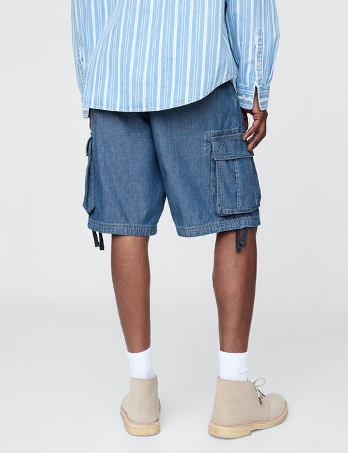 11" Baggy Denim Cargo Shorts