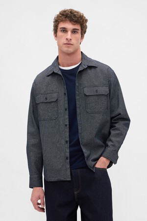 Denim Stripe Big Shirt