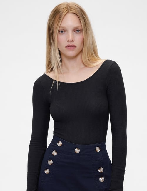 GAP STUDIO KNIT SCOOP BACK BODYSUIT