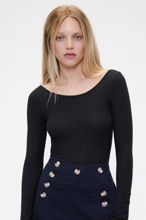 GAP STUDIO KNIT SCOOP BACK BODYSUIT