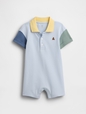 Baby Colorblock Pique Polo Shorty One-Piece