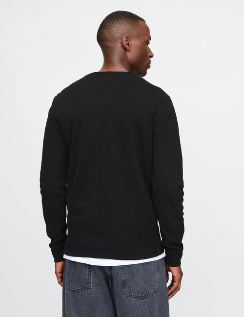 Double-Knit Henley T-Shirt