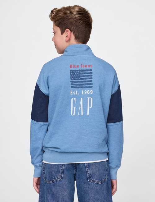 Kids Vintage Soft Half-Zip Logo Pullover