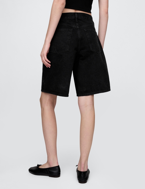 11"  Mid Rise Longline Denim Shorts
