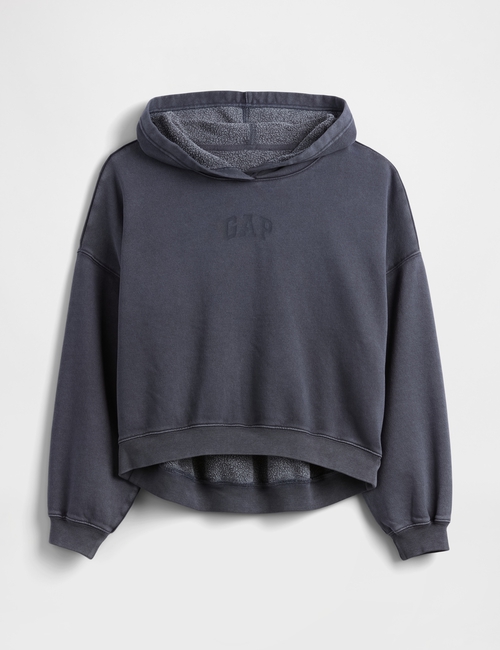 Relaxed Gap Mini-Logo Cropped Hoodie