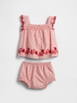 Baby Striped Poplin Outfit Set