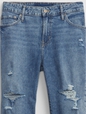 Mid Rise Distressed Universal Slim Boyfriend Jeans