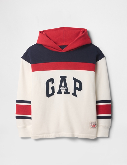 Vintage Soft French Terry Colorblock Logo Hoodie