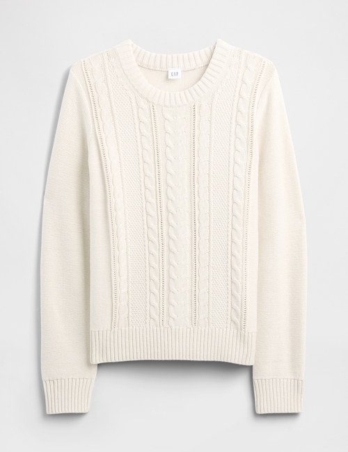 Cable-Knit Crewneck Sweater