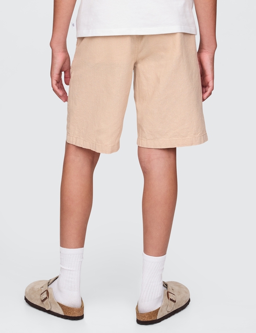 Kids 8" Linen-Cotton Shorts