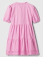 Kids Tiered Poplin Shirtdress