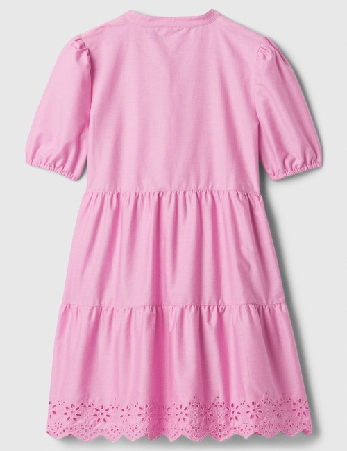 Kids Tiered Poplin Shirtdress