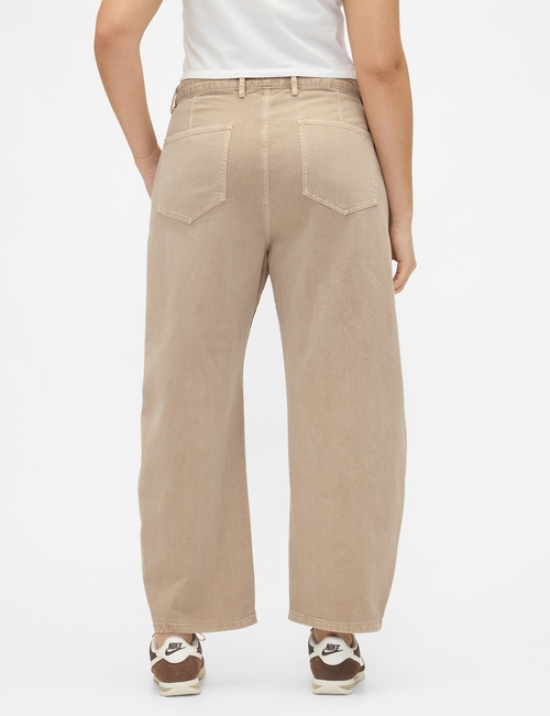 Mid Rise Twill Barrel Pants