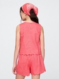 Kids Linen-Cotton Scalloped Top