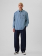 Gap Logo Pullover Chambray Shirt