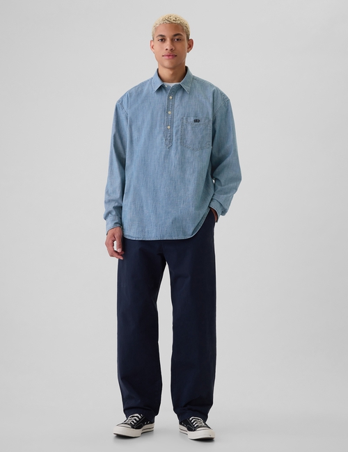 Gap Logo Pullover Chambray Shirt