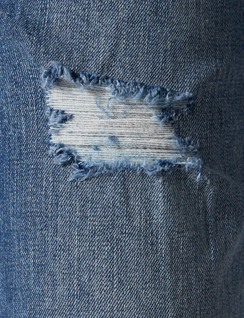 High Rise Destructed Cigarette Jeans With Washwell&#153