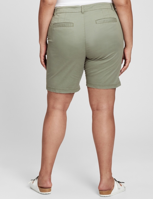 9" High Rise Twill Bermuda Shorts