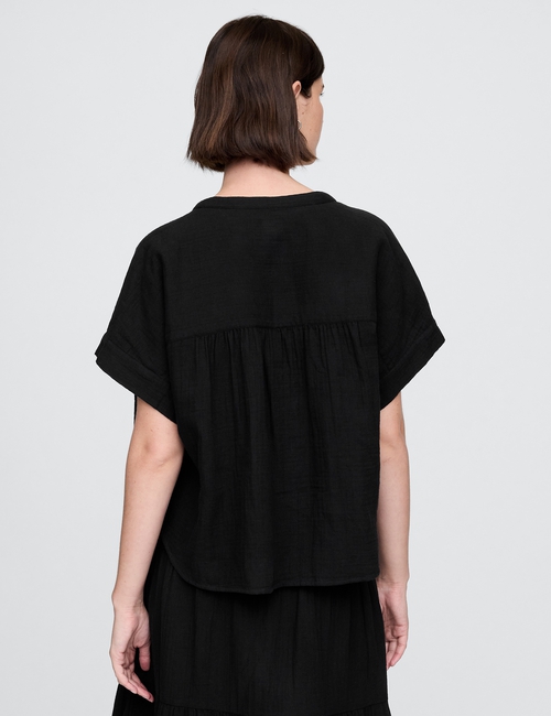 Crinkle Gauze Dolman Shirt