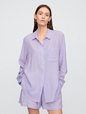 Linen-Blend Easy Shirt