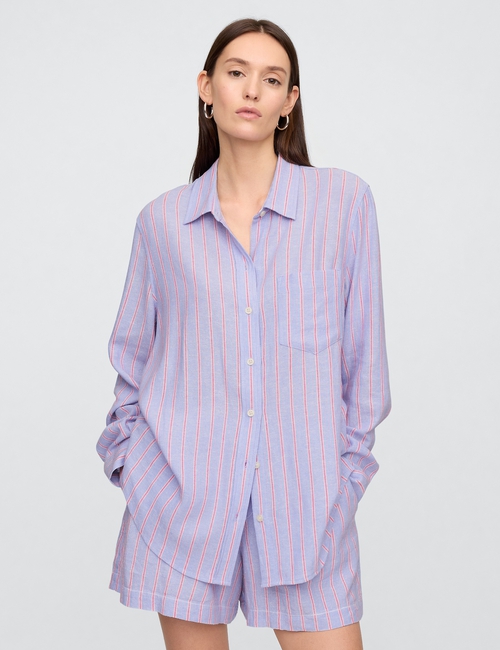 Linen-Blend Easy Shirt