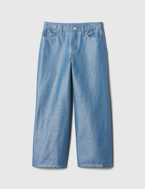 Kids Shine High Rise Wide-Leg Ankle Jeans