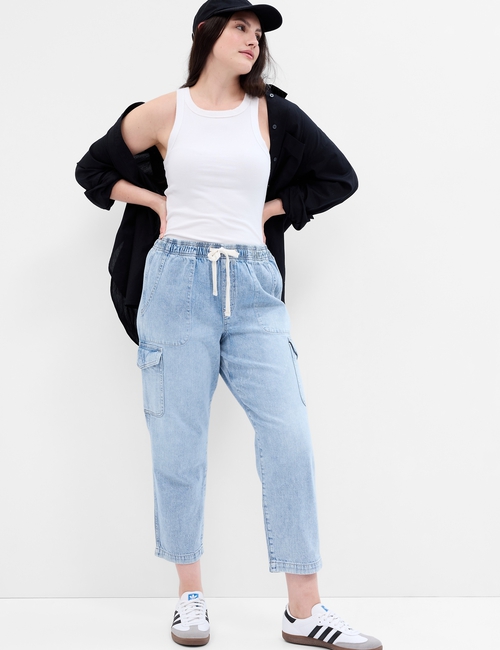 Mid Rise Easy Cargo Jeans