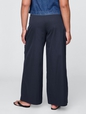 High Rise Twill Pleated Wide-Leg Khakis