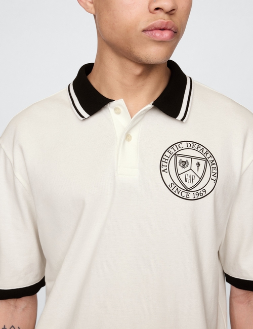 Athletic Logo Pique Polo Shirt