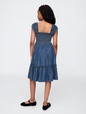 Kids Denim Puff-Sleeve Dress