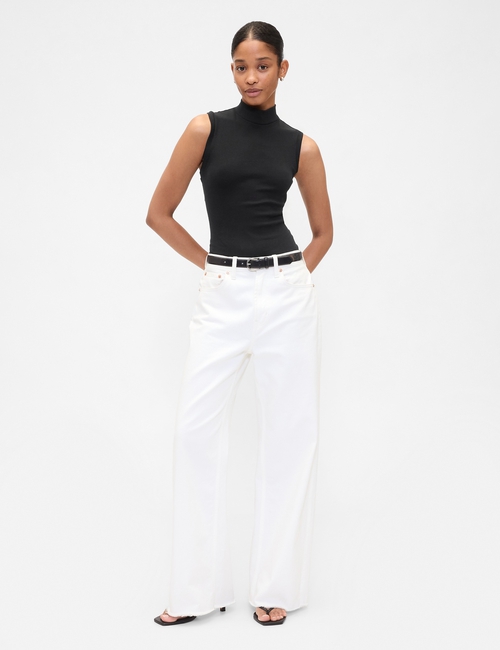 Modern Ribbed Mockneck Tank Top