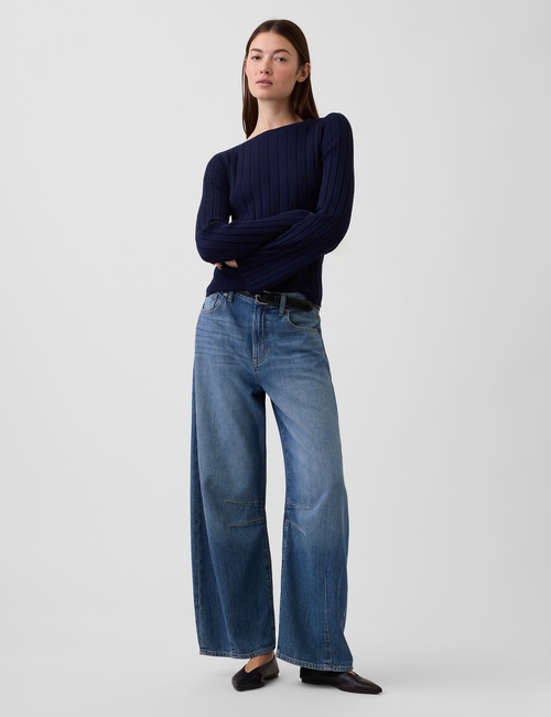 Ribbed Boatneck T-Shirt