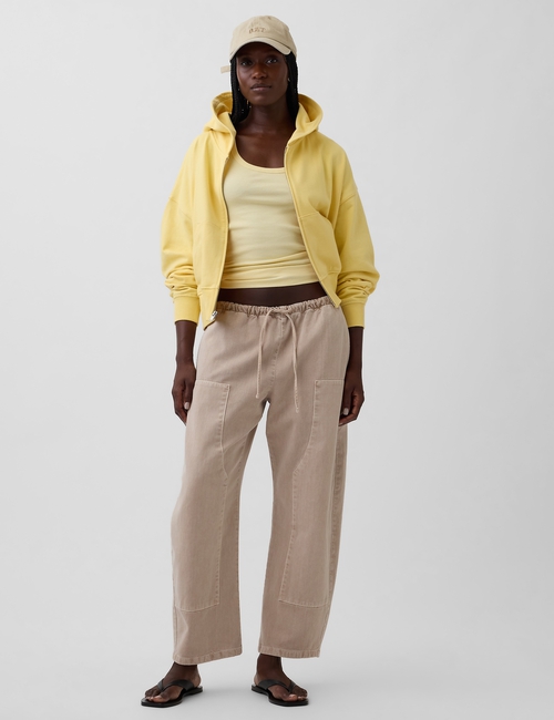 Poplin Easy Double-Knee Barrel Pants