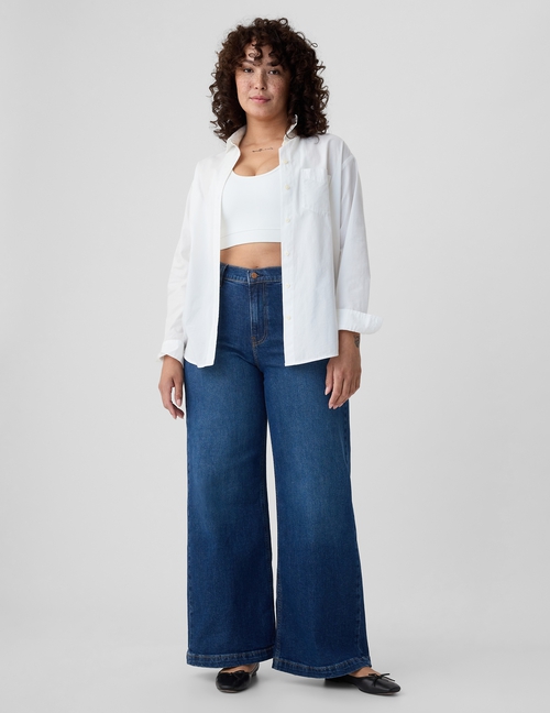 High Rise Stride Wide-Leg Jeans