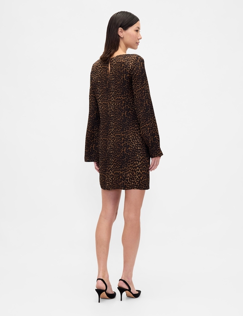 LS BOATNECK MINI SHIFT DRESS